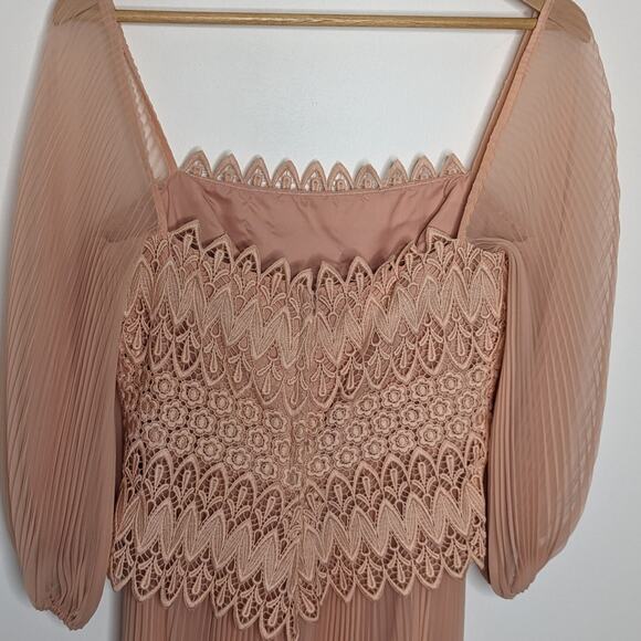 70's Accordion Pleated Maxi Dress - Picture 5 of 7